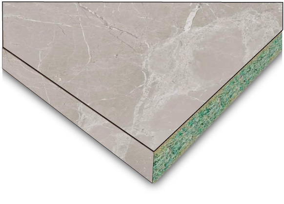 6035 SL Мрамор-серебристый 
		h столешница 12x3050x650