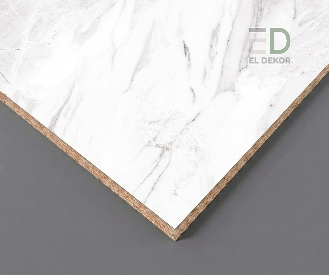 Стеновая панель 4200x600x10 мм Calacatta Bianco 8251